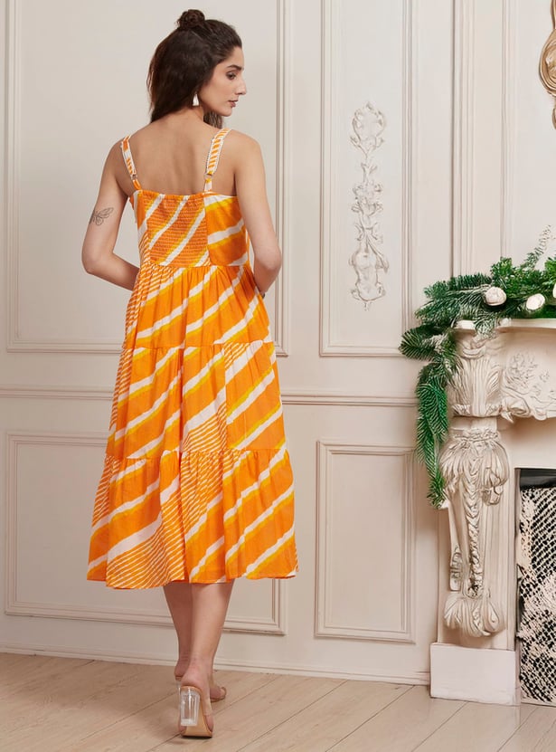 BIBA Tie & Dye Tiered Dress