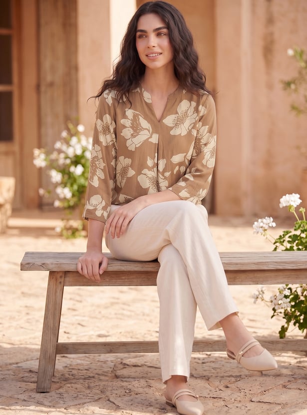 FAME FOREVER Floral Print Top