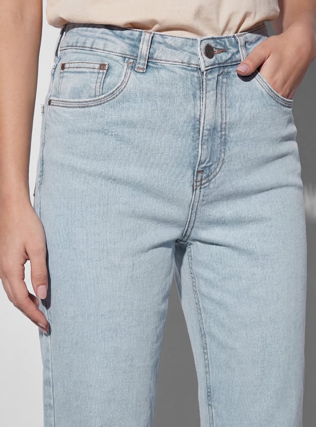 FAME FOREVER Solid Straight Fit Jeans