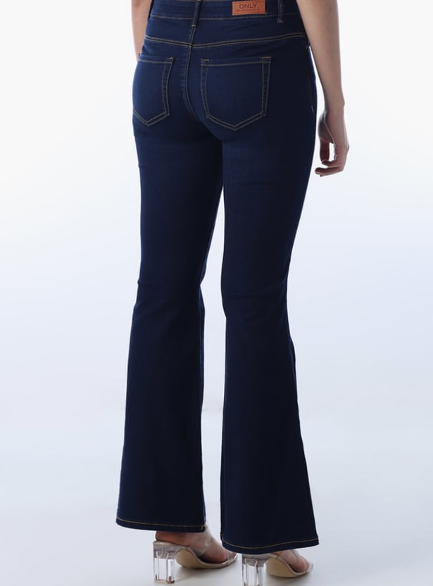 ONLY Solid Flared Jeans