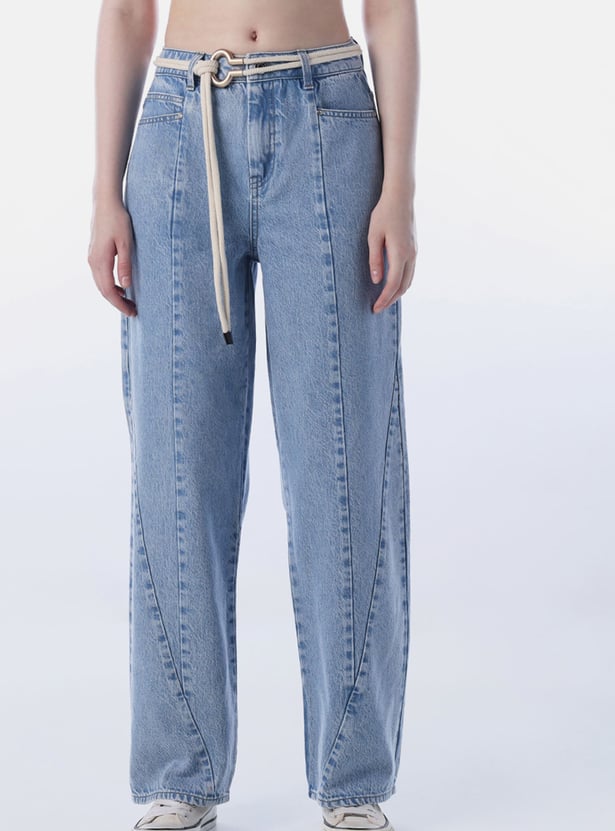 ONLY Solid Straight Fit Jeans