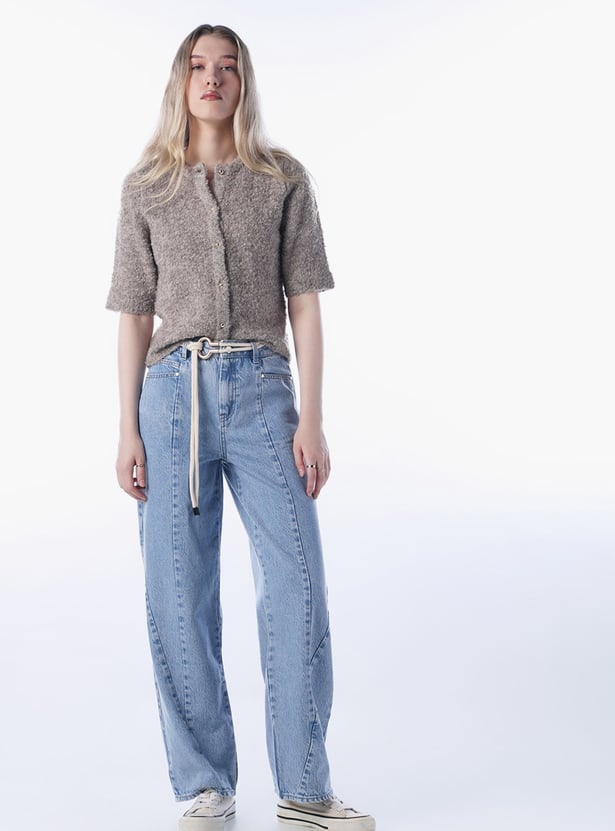 ONLY Solid Straight Fit Jeans