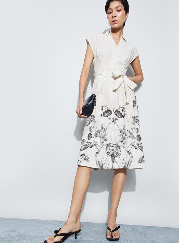 CODE Floral Print Shirt Dress