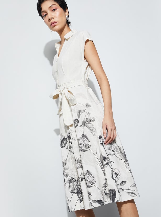 CODE Floral Print Shirt Dress