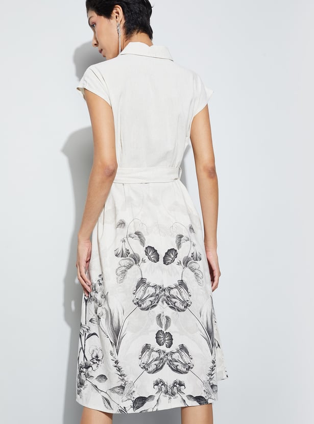 CODE Floral Print Shirt Dress