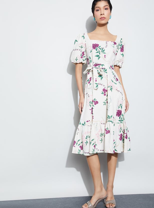 CODE Floral Print A-line Dress