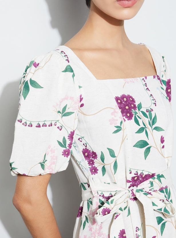 CODE Floral Print A-line Dress