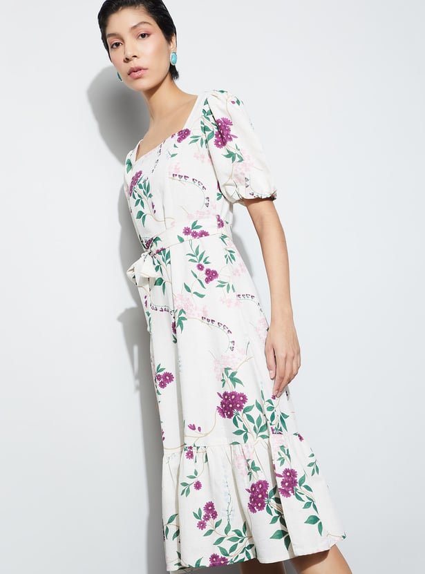 CODE Floral Print A-line Dress