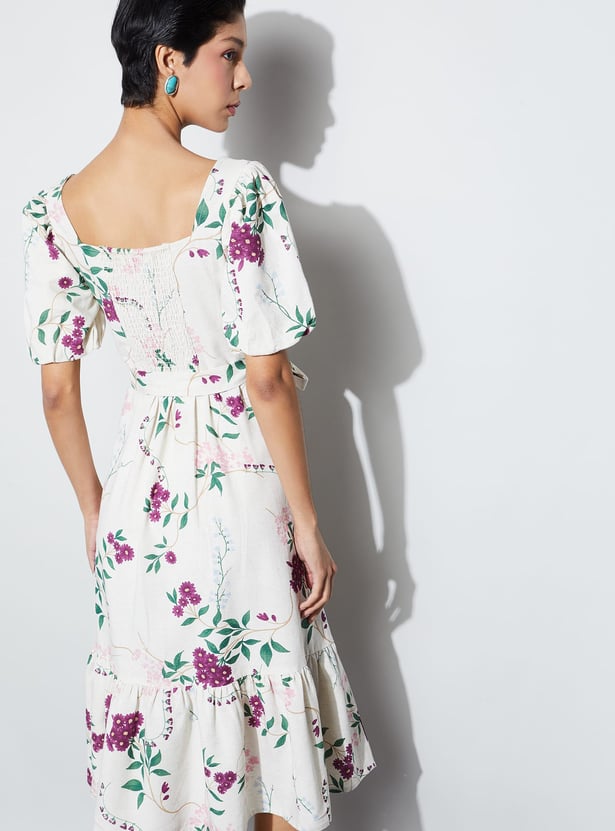 CODE Floral Print A-line Dress