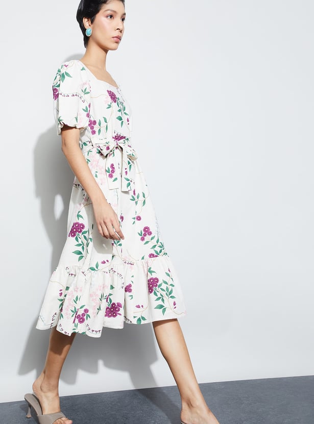 CODE Floral Print A-line Dress