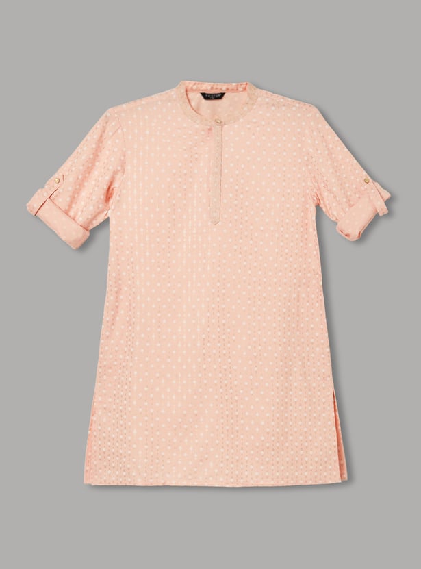 MELANGE Boys Solid Kurta with Pyjama Set