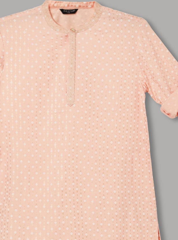 MELANGE Boys Solid Kurta with Pyjama Set