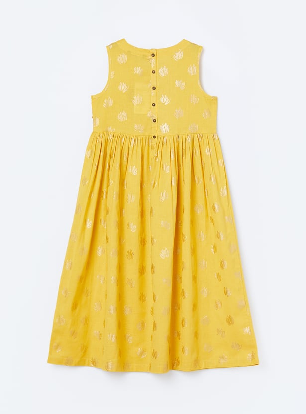 MELANGE Girls Embellished Wrap Dress