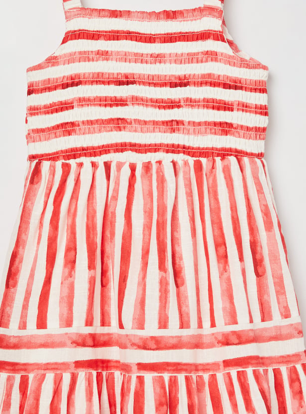 FAME FOREVER Girls Striped Tiered Dress