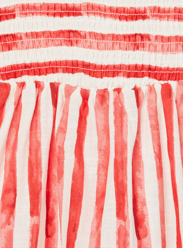 FAME FOREVER Girls Striped Tiered Dress
