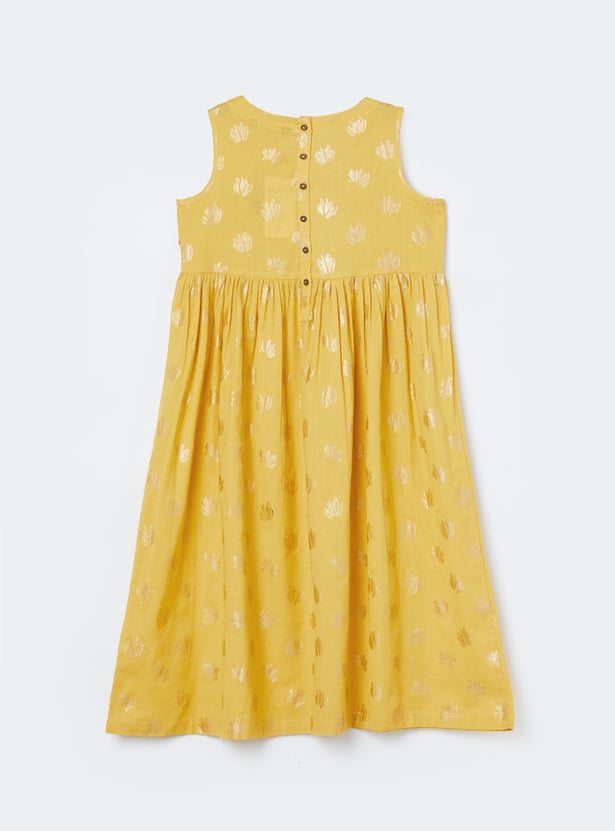 MELANGE Girls Embellished Tie-Up Dress