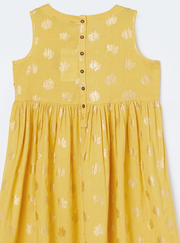 MELANGE Girls Embellished Tie-Up Dress