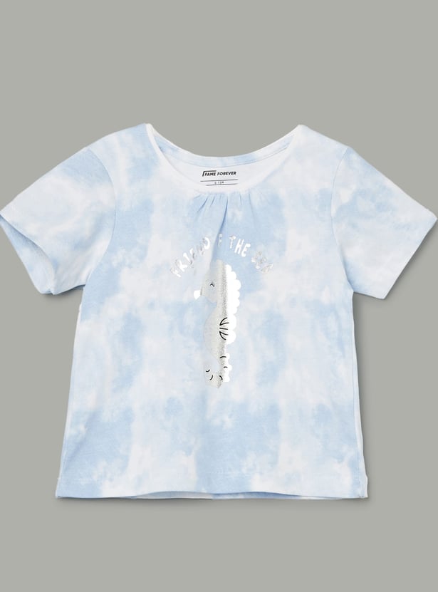 FAME FOREVER Girls Seahorse Graphic Print T-shirt