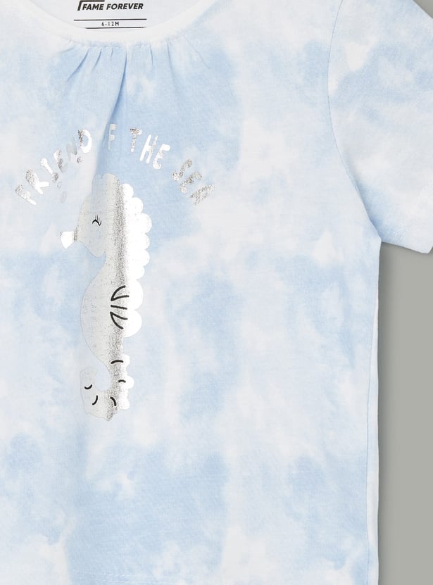FAME FOREVER Girls Seahorse Graphic Print T-shirt