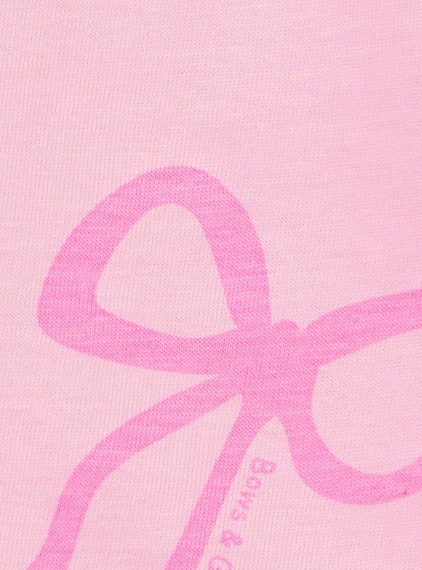 FAME FOREVER Girls Bow Printed T-shirt