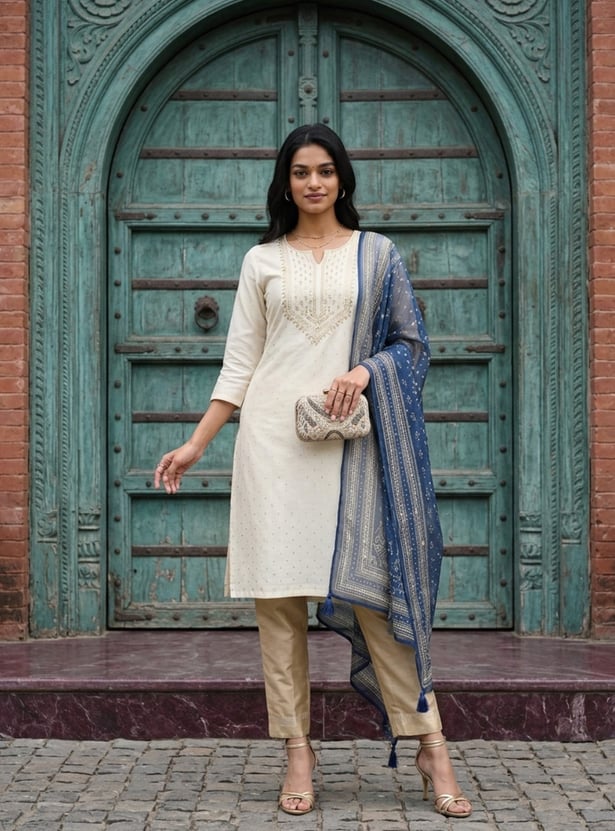 MELANGE Ethnic Motif Printed Dupatta