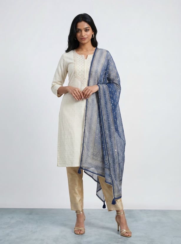 MELANGE Ethnic Motif Printed Dupatta