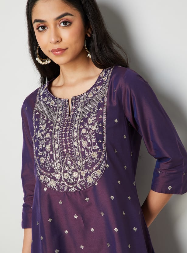 MELANGE Embroidered Straight Kurta