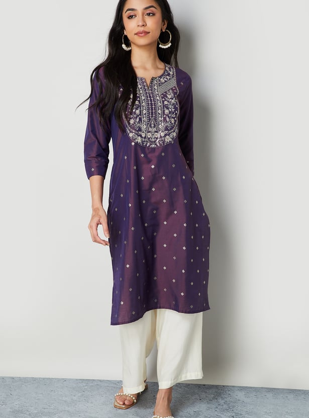 MELANGE Embroidered Straight Kurta