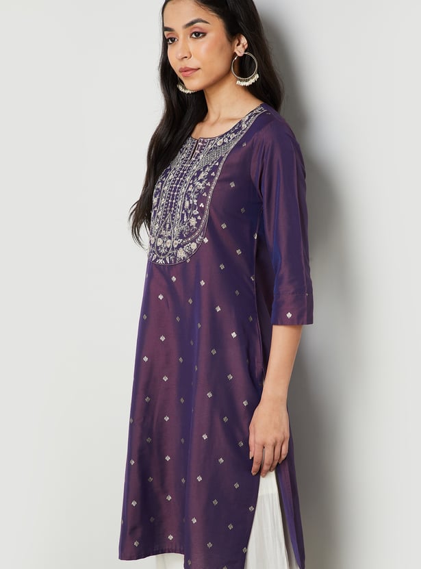 MELANGE Embroidered Straight Kurta