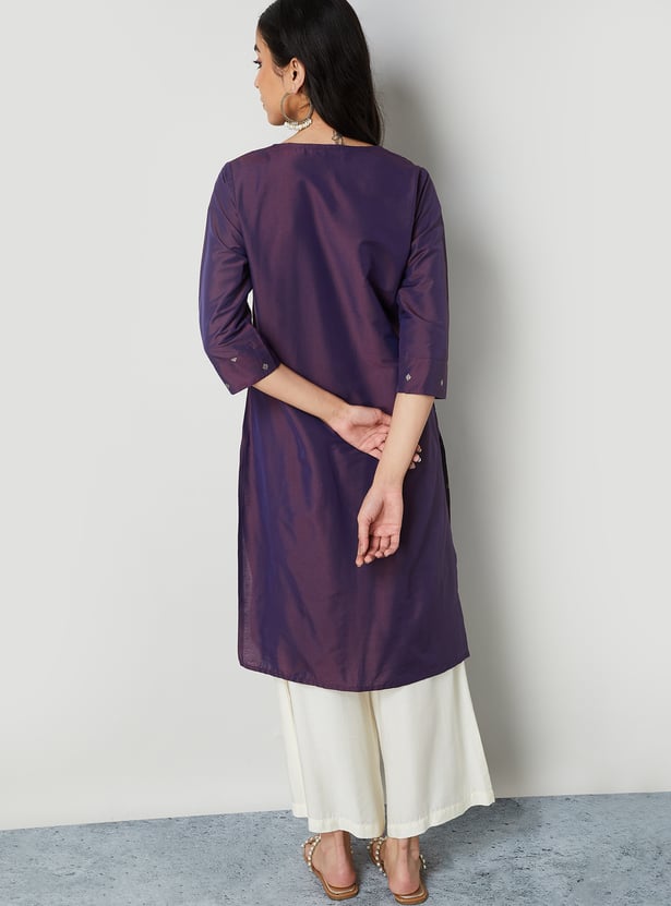 MELANGE Embroidered Straight Kurta