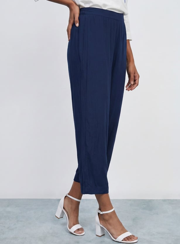 MELANGE Solid Straight Pants