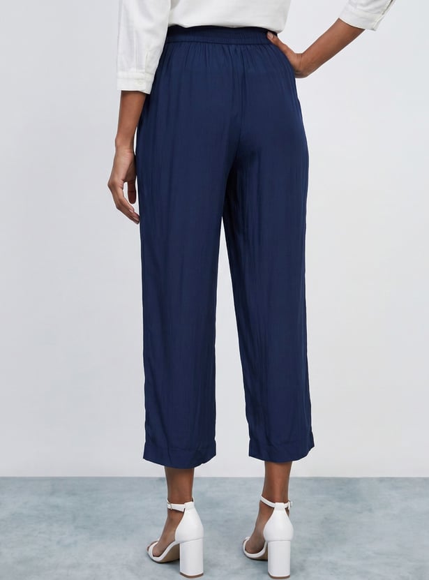 MELANGE Solid Straight Pants
