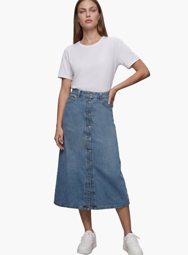 VERO MODA Buttoned Denim Skirt