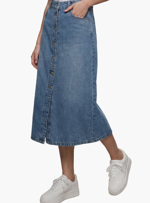 VERO MODA Buttoned Denim Skirt