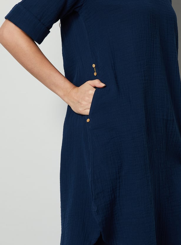 MELANGE Textured Straight Kurta Set