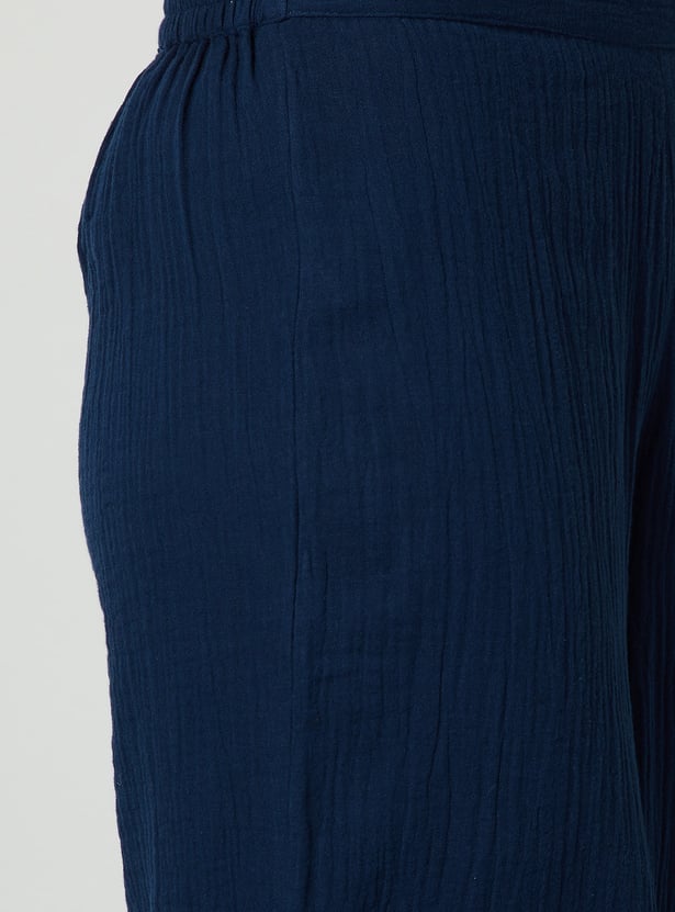 MELANGE Textured Straight Kurta Set