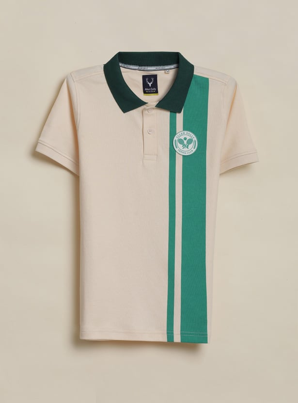 ALLEN SOLLY Boys Striped Polo T-shirt