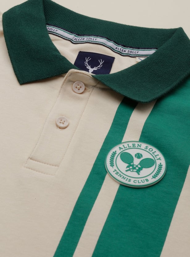 ALLEN SOLLY Boys Striped Polo T-shirt