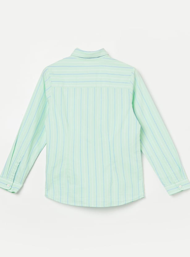 ALLEN SOLLY Boys Striped Slim Fit Shirt