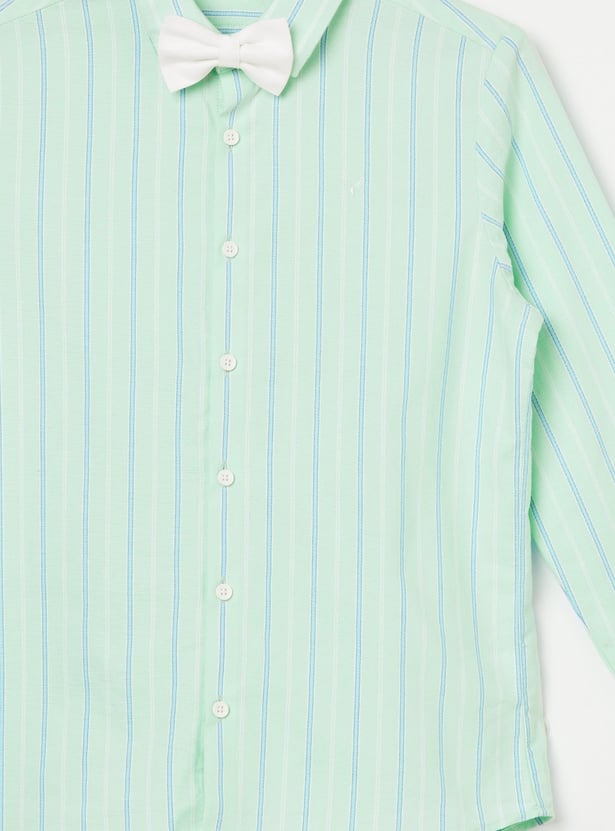 ALLEN SOLLY Boys Striped Slim Fit Shirt
