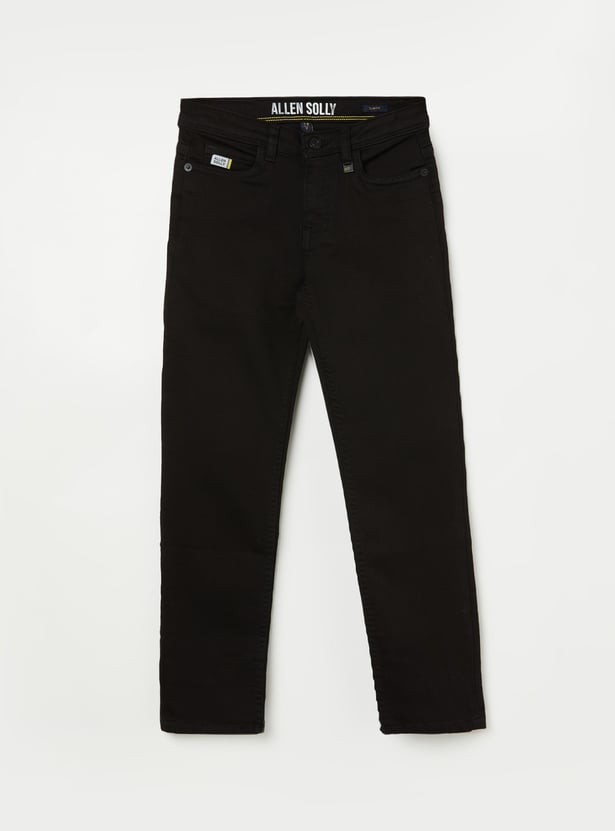 ALLEN SOLLY Boys Medium Wash Slim Fit Jeans