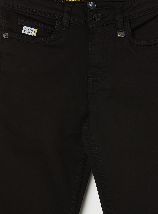 ALLEN SOLLY Boys Medium Wash Slim Fit Jeans