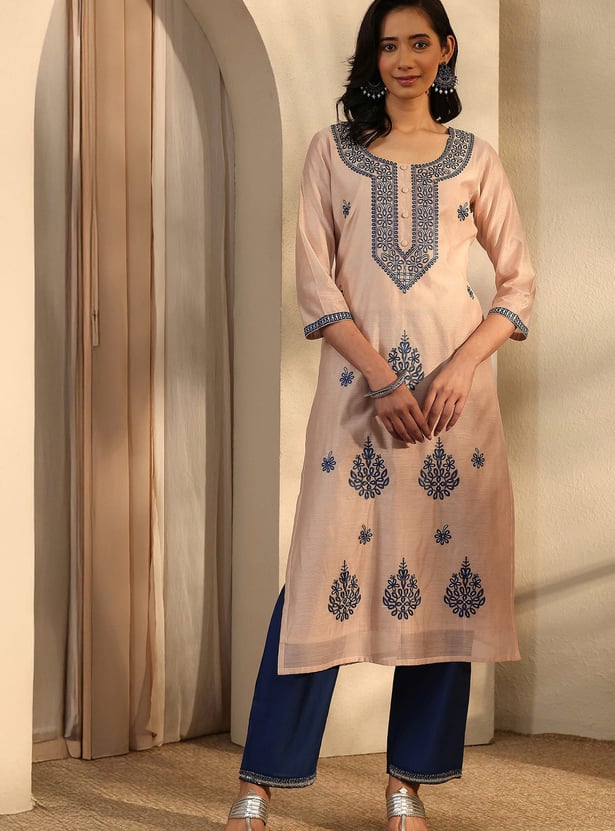 LIBAS Embroidered Straight Kurta