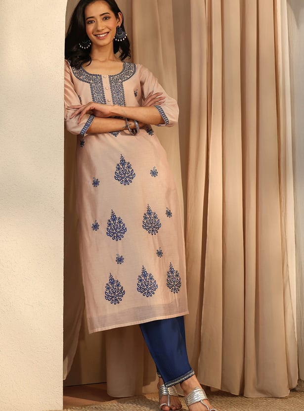 LIBAS Embroidered Straight Kurta