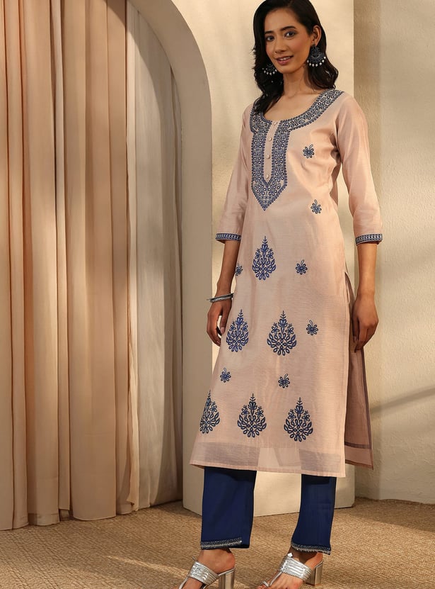 LIBAS Embroidered Straight Kurta