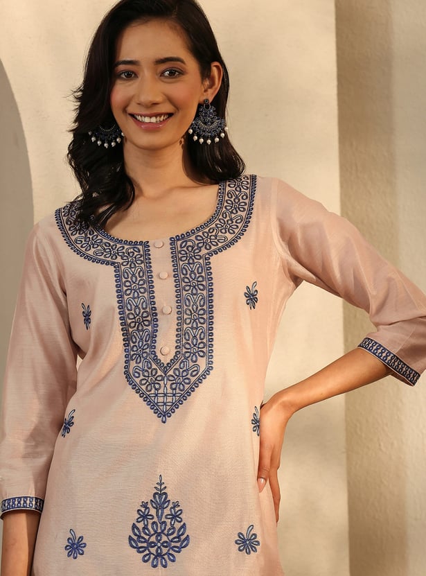 LIBAS Embroidered Straight Kurta