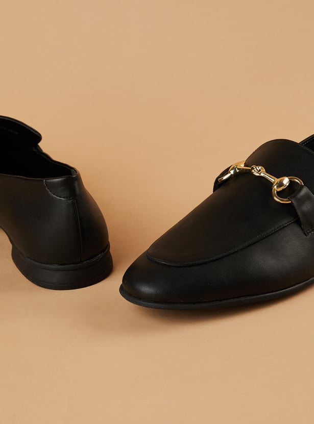 CODE Solid Horsebit Loafers