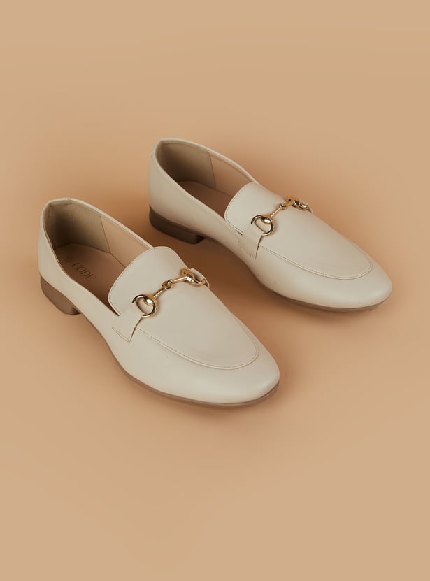 CODE Solid Horsebit Loafers