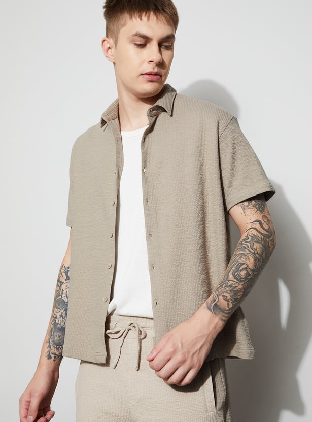 FAME FOREVER Knit Smart Fit Shirt