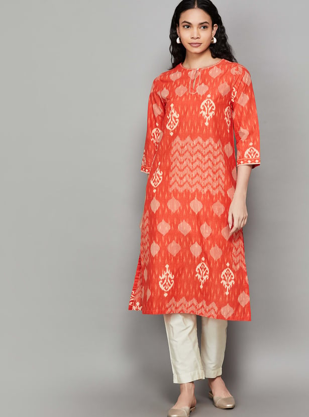 BIBA Ethnic Motif Straight Kurta